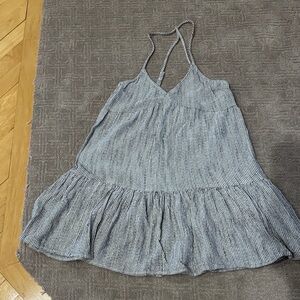 Aerie Black and White Striped Sun Dress